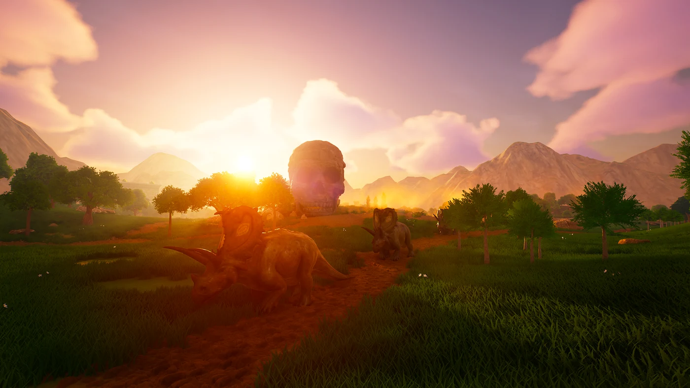 Be a Dino landscape at sunset